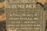 RAUBENHEIMER Johann Nicolaas 1915-1967