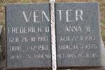 VENTER Frederick D. 1907-1961 & Anna B. 1913-1976
