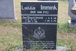 IMMINK Jan Dawid 1947-2006 & Laetitia VAN ZYL 1946-1983