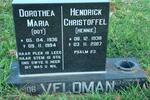 VELDMAN Hendrick Christoffel 1938-2007 & Dorothea Maria 1936-1994