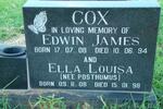 COX Edwin James 1908-1994 & Ella Louisa POSTHUMUS 1908-1998