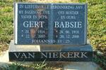 NIEKERK Gert, van 1914-2005 & Babsie 1918-2008