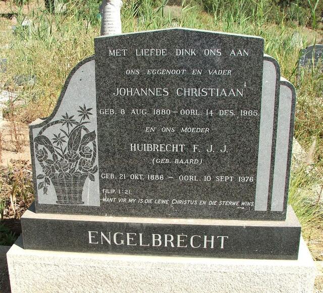 ENGELBRECHT Johannes Christiaan 1880-1965 & Huibrecht F.J.J. BAARD 1886-1976  
