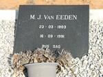 EEDEN M.J., van 1903-1991