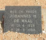 WAAL Johannes H., de 1928-1988