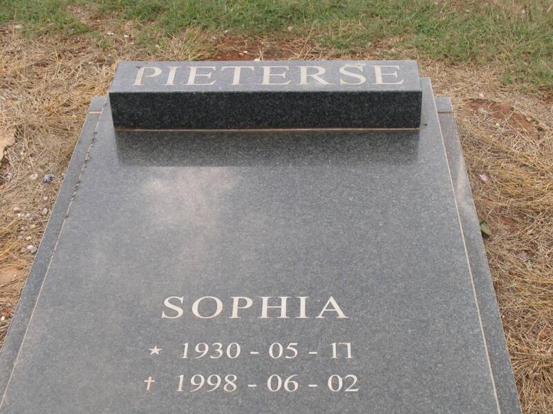 PIETERSE Sophia 1930-1998