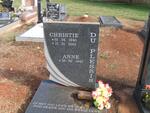 PLESSIS Christie, du 1940-2002 & Anne 1945-