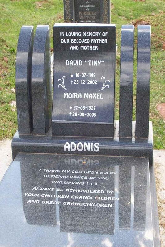 ADONIS David 1919-2002 & Moira Maxel 1927-2005