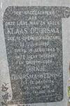 DUURSMA Klaas 1895-1945 & Dirkje WEENING 1896-1978