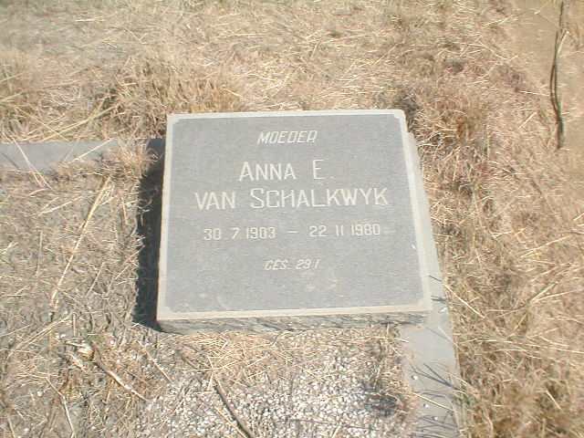 SCHALKWYK Anna E., van 1903-1980