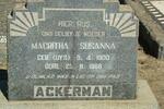 ACKERMAN Magritha Susanna nee UYS 1900-1966