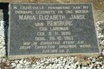 RENSBURG Maria Elizabeth, Janse van nee LANDMAN 1886-1953