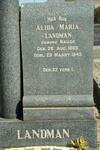 LANDMAN Alida Maria nee NAUDE 1868-1945
