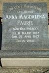 FAURIE Anna Magdalena nee RAUTENBACH 1887-1953