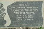 MERWE Francois Arnoldus, van der 1862-1959