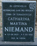 NIEMAND Catharina Martina 1903-1992