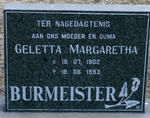 BURMEISTER Geletta Margaretha 1902-1993