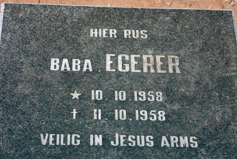 EGERER Baba 1958-1958
