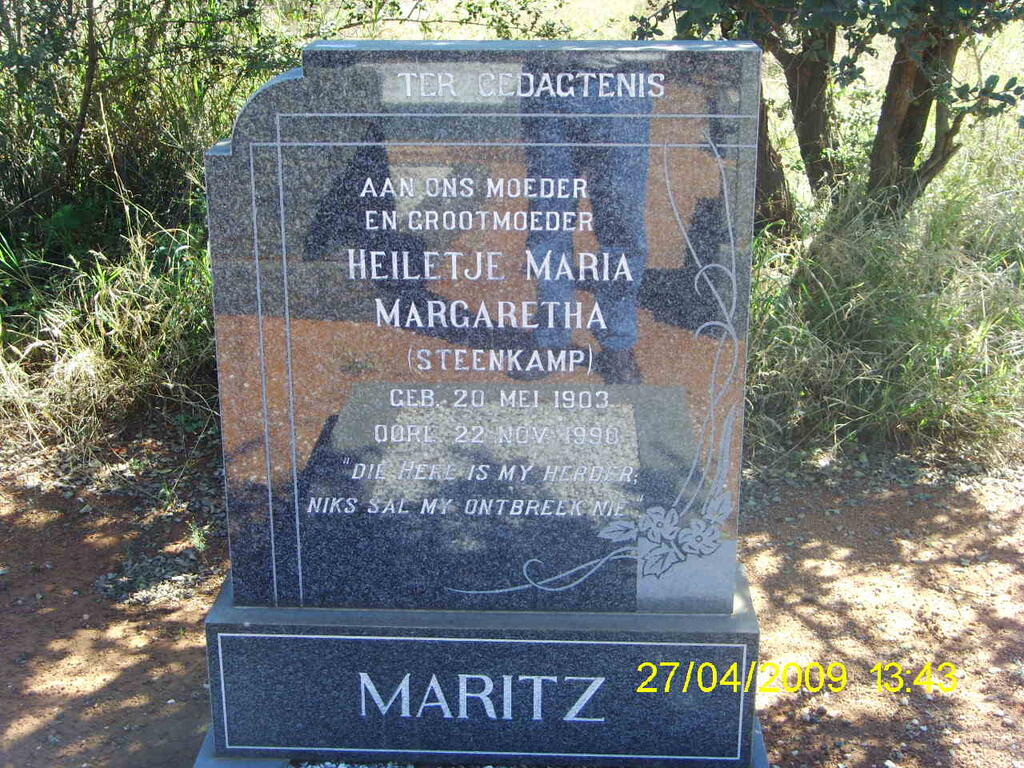 MARITZ Heiletje Maria Margaretha nee STEENKAMP 1903-1990