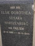 HARTZENBERG Elsie Dorothea Susara néé PAULSEN 1886-1944