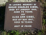 GIBBS Oscar Charles  -1945 & Eliza Ann  -1947 