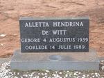 WITT Aletta Hendrina, de 1939-1989