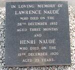 NAUDE  Henri  -1970 :: NAUDE Lawrence  -1952