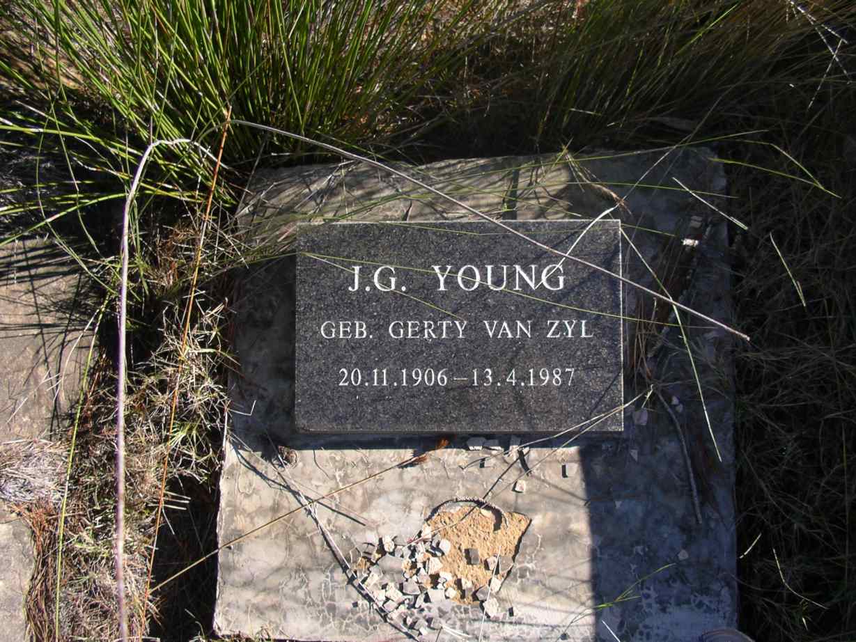 YOUNG J.G. nee VAN ZYL 1906-1987