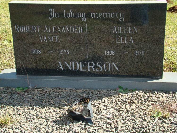 ANDERSON Robert Alexander Vance 1908-1975 & Aileen Ella 1906-1970