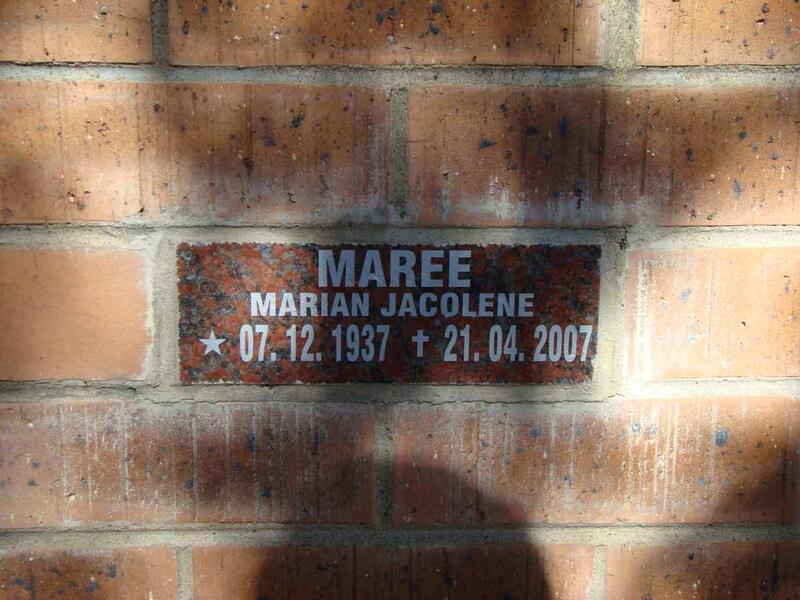 MAREE Marian Jacolene 1937-2007