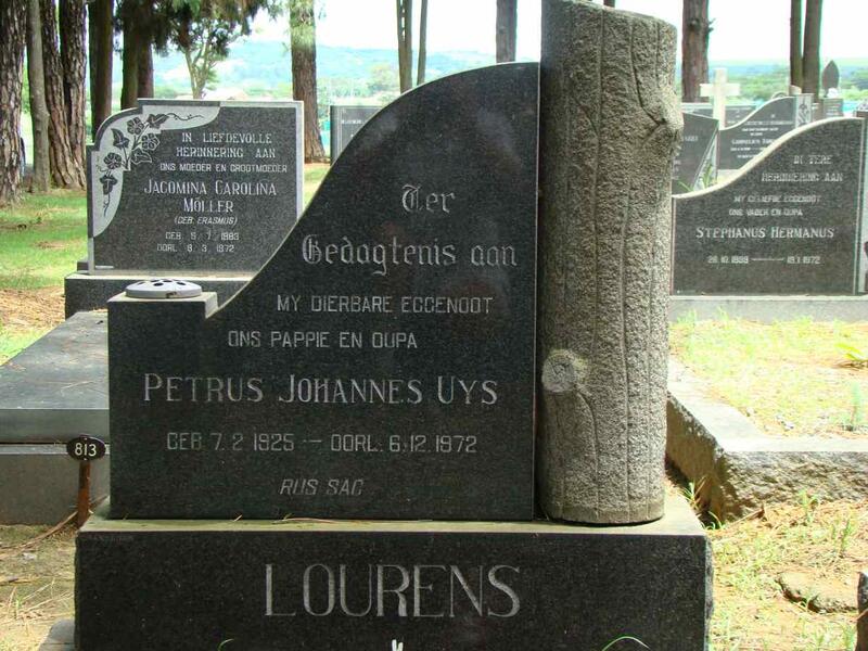 LOURENS Petrus Johannes Uys 1925-1972