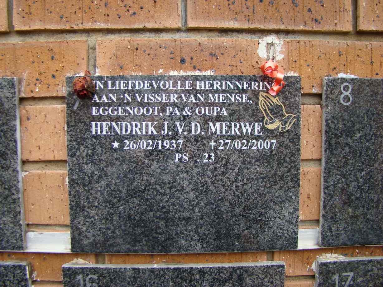 MERWE Hendrik J., van der 1937-2007