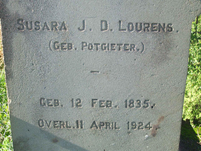 LOURENS Susara J.D. nee POTGIETER 1835-1924