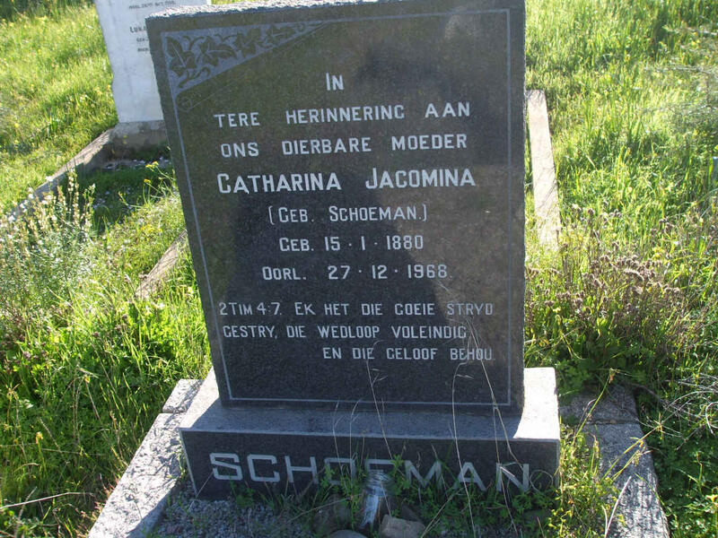 SCHOEMAN Catharina Jacomina nee SCHOEMAN 1880-1968