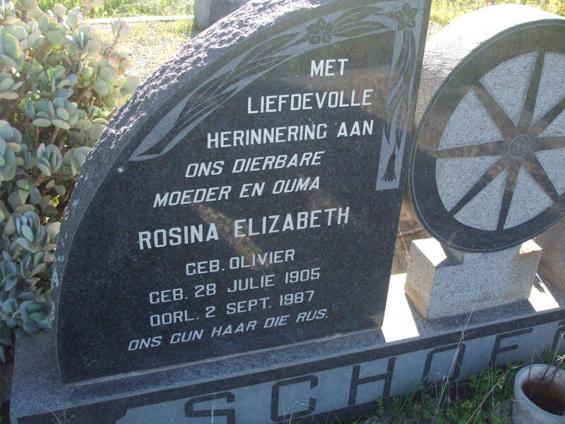 SCHOEMAN Rosina Elizabeth nee OLIVIER 1905-1987