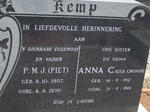 KEMP P.M.J. 1907-1970 & Anna C. CRONJE 1912-1990