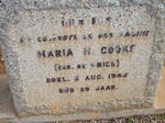 COOKE Maria H. nee DE VRIES -1942