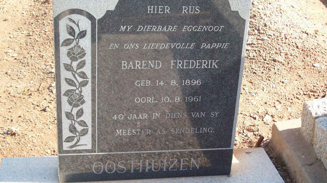 OOSTHUIZEN Barend Frederik 1896-1961
