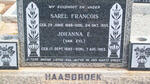 HAASBROEK Sarel Francois 1888-1955 & Johanna E. VAN ZYL 1892-1983