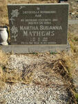 MATHEWS Martha Susanna 1931-1992