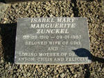 ZUNCKEL Isabel Mary Marguerite 1910-1997