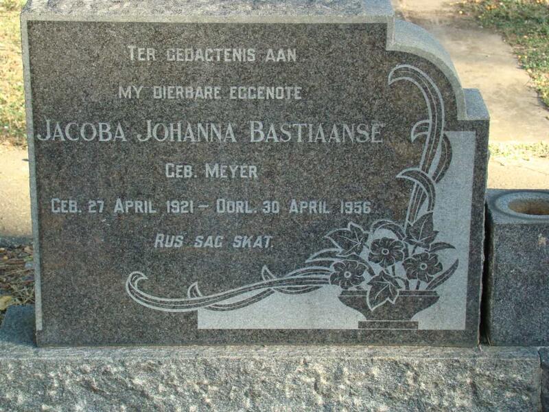 BASTIAANSE Jacoba Johanna nee MEYER 1921-1956