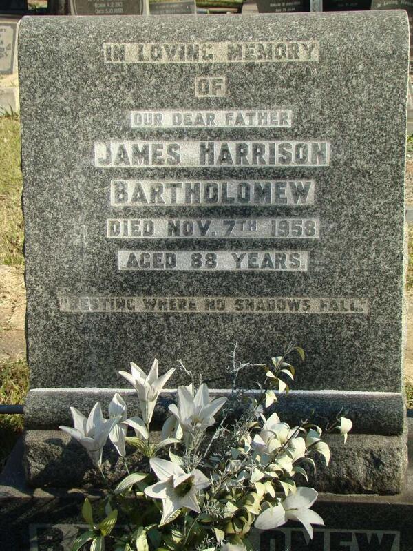 BARTHOLOMEW James Harrison -1958