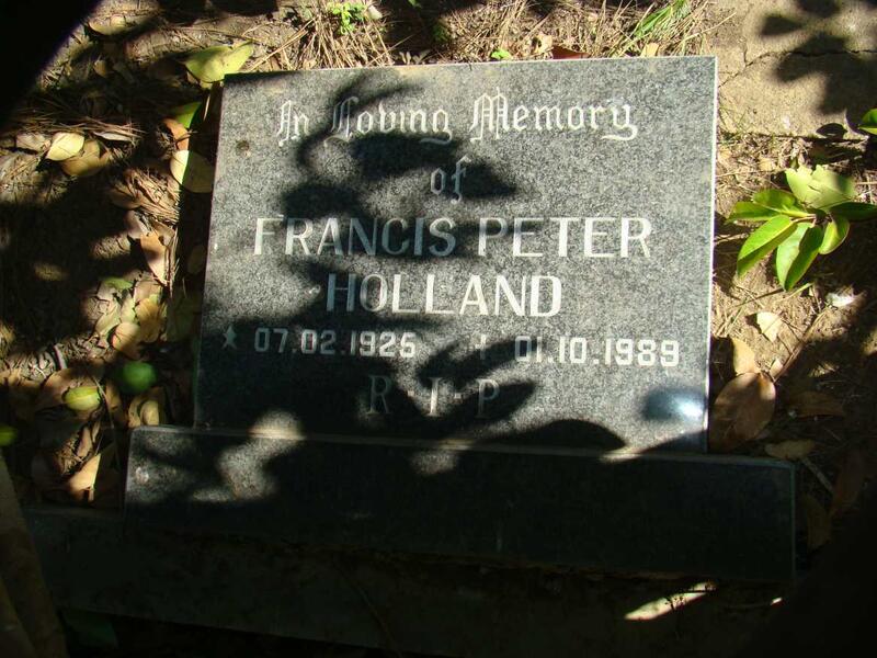 HOLLAND Francis Peter 1925-1989