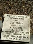 DICKS Joe 1920-1992
