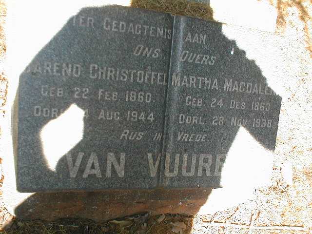VUUREN Barend Christoffel, van 1860-1944 & Martha Magdalena 1863-1945