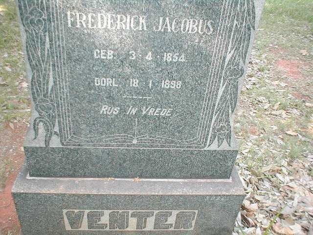 VENTER Frederick Jacobus 1854-1898
