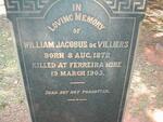 VILLIERS William Jacobus, de 1872-1903