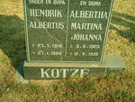 KOTZE Hendrik Albertus 1916-1996 & Albertha Martina Johanna 1923-1998