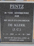 PENTZ De Klerk 1963-2001